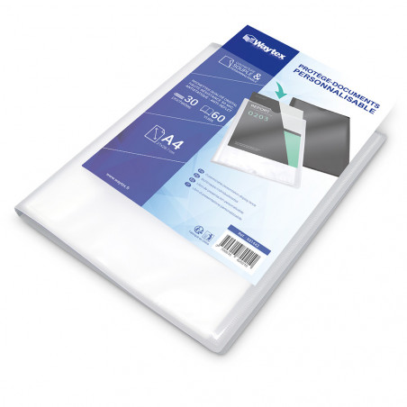 Porte-vues A4 Eagle - 60 Pochettes Transparentes - Classement Documents (Gris)