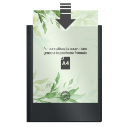 Protège Doc A4 Personnalisable 80 Vues Couvert Polypro Noir