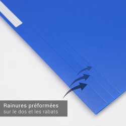 Chemise à élastiques 3 rabats A4 polypro 4,5/10e souple opaque Bleu