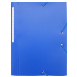 Chemise à élastiques 3 rabats A4 polypro 4,5/10e souple opaque Bleu