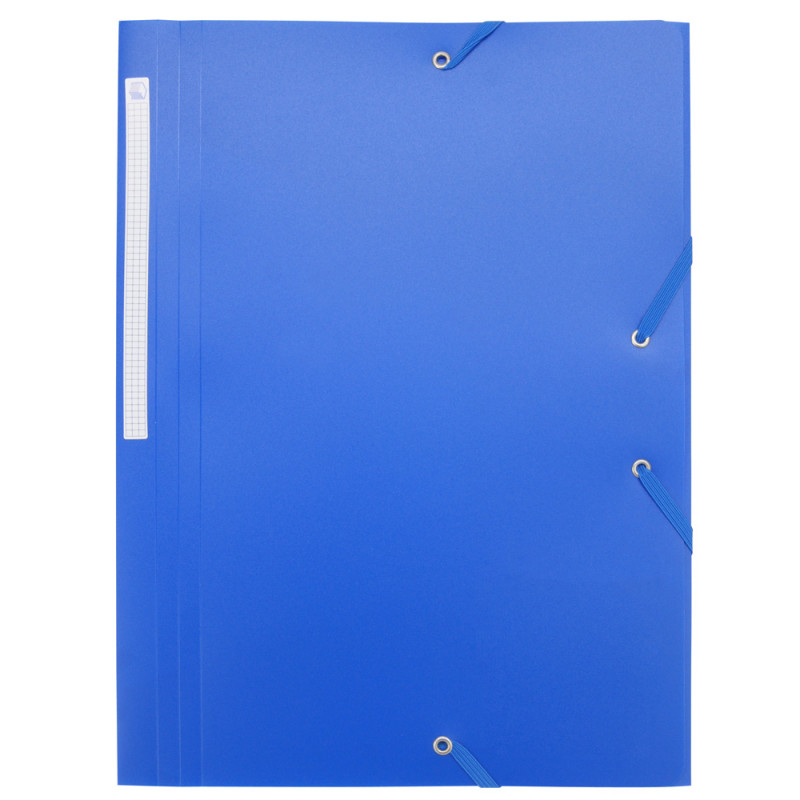 Chemise à élastiques 3 rabats A4 polypro 4,5/10e souple opaque Bleu