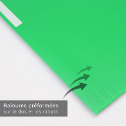 Chemise à élastiques 3 rabats A4 polypro 4,5/10e souple opaque Vert