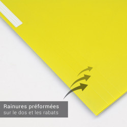 Chemise à élastiques 3 rabats A4 polypro 4,5/10e souple opaque Jaune