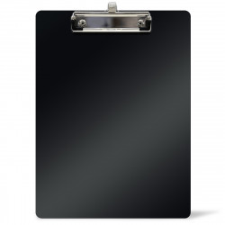 Porte-bloc à pince A4 plastique rigide Noir avec porte stylo