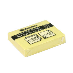 Notes adhésives repositionnables mini bloc jaune 40x50mm
