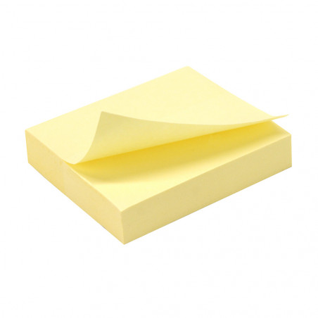 Notes adhésives repositionnables mini bloc jaune 40x50mm