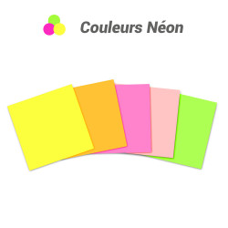 Notes adhésives repositionnables multicolores néon mini bloc 50x50mm
