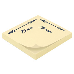 Bloc note repositionnable jaune 100 feuilles 75x75mm unité suspendu