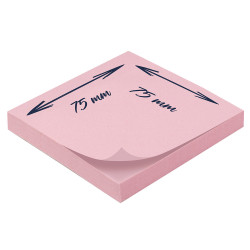 Bloc note repositionnable rose 100 feuilles 75x75mm unité suspendu