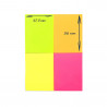 Notes adhésives repositionnables néon Pack 4 mini blocs 3,75 x 5cm