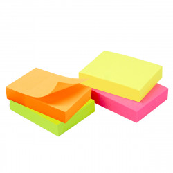 Notes adhésives repositionnables néon Pack 4 mini blocs 3,75 x 5cm