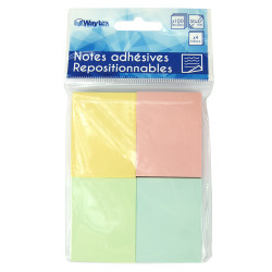 Notes adhésives repositionnables pastel Pack 4 mini blocs 3,75 x 5cm