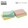 Notes adhésives repositionnables pastel Pack 4 mini blocs 3,75 x 5cm