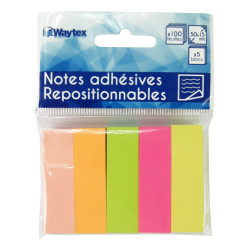 Marque-pages autocollants pack de 5 mini blocs 5 x 1,5 cm adhésif rep