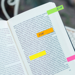 Marque-pages autocollants pack de 5 mini blocs 5 x 1,5 cm adhésif rep