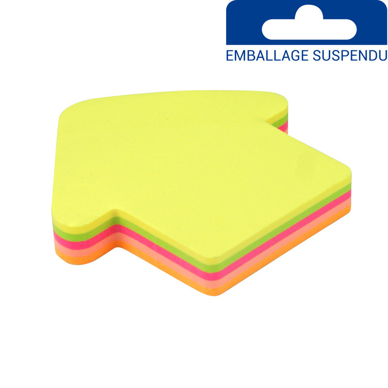 Bloc 100 notes repositionnables flèche 5 couleurs 70x70mm suspendu