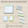 Coffret papeterie ado  800 Notes adhésives repositionnables pastel
