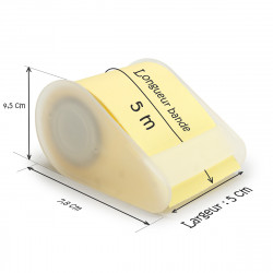 Rouleau note adhésive repositionnable 5 cm x 5m jaune pastel