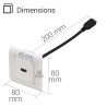 Prise murale HDMI complète plastron câblé + plaque murale et grille