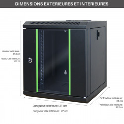 Coffret 10 pouces 6U pack avec multiprise 4 prises inclus