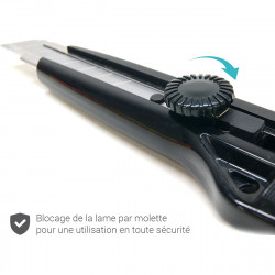 Pack 10 cutters 18mm à molette + 40 lames de rechange