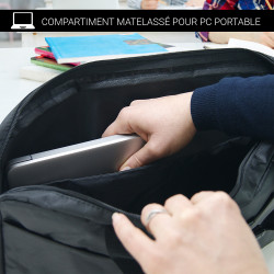 Sacoche Porte Documents Multipoches et PC jusqu'à 17,3'' Nylon Noir