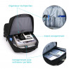 Sac à Dos Urbain 15,6 Pouces Polyester Oxford Multipoches USB Noir