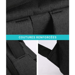 Sac à Dos Urbain 15,6 Pouces Polyester Oxford Multipoches USB Noir