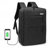 Sac à Dos Urbain 15,6 Pouces Polyester Oxford Multipoches USB Noir