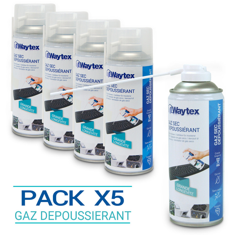 Gaz dépoussiérant matériel informatique électronique Lot 5 x 400ml
