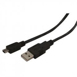 Cordon mini USB 5 pin mâle vers USB 2.0 mâle 2.00m noir