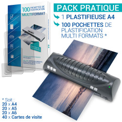 Plastifieuse A4 A5 A6 A7 Compacte avec 100 pochet multi formats