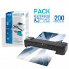 Pack Plastifieuse Pro Rapide A3 2x150 mic avec 200 pochettes A4