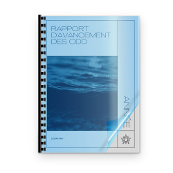 Couverture de reliure bleue transparente A4 pack de 100 - 200 microns