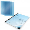 Couverture de reliure bleue transparente A4 pack de 100 - 200 microns