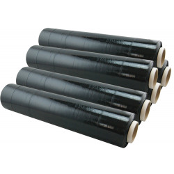 Lot de 6 - Film étirable 23 microns larg. 50cm x long.250m noir