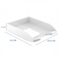 Lot de 4 Corbeilles à courrier A4 empilables couleur Blanc