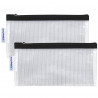 Lot de 2 Trousses transparente Eva zippée 11x22 cm bordure noire