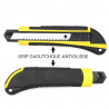 Pack 3 cutters 18mm guide lame, manche grip antiglisse jaune et noir