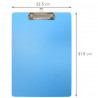 Lot de 4 Portes bloc à pince A4 polypro 2mm 22.5 x 31.5 cm Bleu ciel