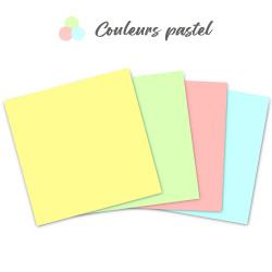 Notes autocollantes Pack 6 blocs 320 feuilles couleur pastel 75x75 mm