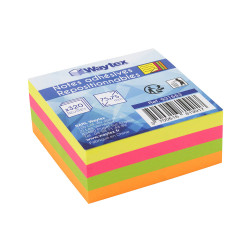 Bloc notes adhésives 320 feuilles multicolores néon 75 x75mm