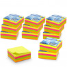 Lot 12 blocs notes adhésives 320 feuilles multicolores néon 75x75mm