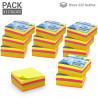 Lot 12 blocs notes adhésives 320 feuilles multicolores néon 75x75mm