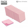 Lot 12 blocs notes adhésives 100 feuilles rose pastel 75x75mm