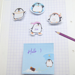 3 Sets de 100 Notes repositionnables animaux mignons Pingouins