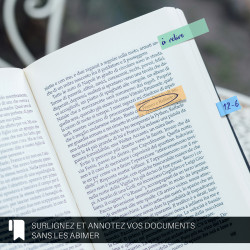 4 Sets de 200 Marque-pages plastique repositionnables pastel 45x12 mm