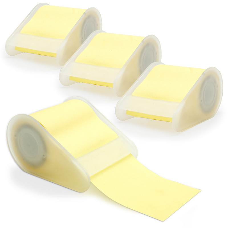 4 Rouleaux de note adhésive repositionnable 5 cm x 5m jaune pastel