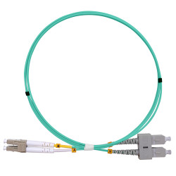 Jarretière opti Multim OM3 50/125 duplex Zipp aqua Turq SC/LC 1.00m