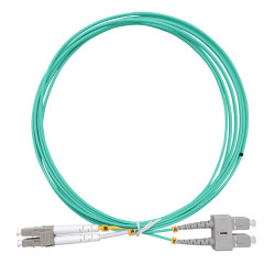 Jarretière opti Multim OM3 50/125 duplex Zipp aqua Turq SC/LC 3.00m